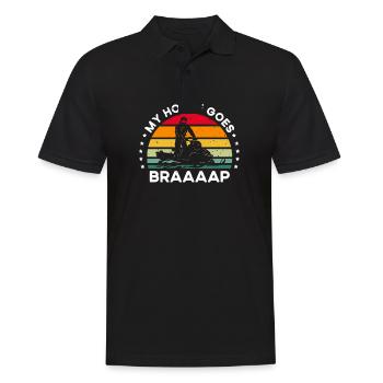 Balade en motoneige Mon cheval va Braaaap - Polo Homme - noir - Devant - Kai (181cm)