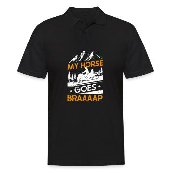 Balade en motoneige Mon cheval va Braaaap - Polo Homme - noir - Devant - Kai (181cm)