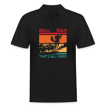 Snowmobile driver saying - Men's Polo Shirt - black - Front - Kai (181cm)