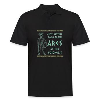 Antike Griechische Mythologie und Grichiescher - Männer Poloshirt - Schwarz - Vorne - Kai (181cm)