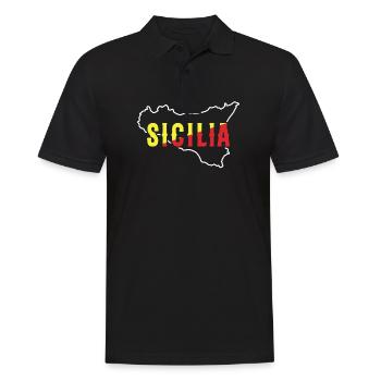 Sizilien flagge Sizilien Palermo Italien - Männer Poloshirt - Schwarz - Vorne - Kai (181cm)