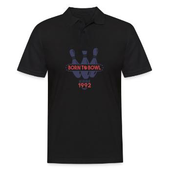 Born to Bowl Birthday 1992 Bowling Shirt - Men's Polo Shirt - black - Front - Kai (181cm)