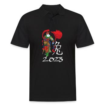 Chinese New Year - Year of the Rabbit 2023 - Men's Polo Shirt - black - Front - Kai (181cm)