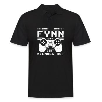 Fynn Gaming Konsole PC Gamer Geschenk - Männer Poloshirt - Schwarz - Vorne - Kai (181cm)