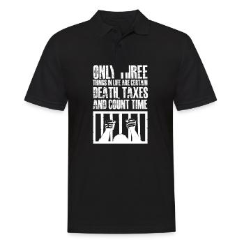 seulement trois choses que les impôts sur le décès comptent le temps Conception - Polo Homme - noir - Devant - Kai (181cm)