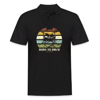 Zum Trommeln geboren - Schlagzeuger - Männer Poloshirt - Schwarz - Vorne - Kai (181cm)