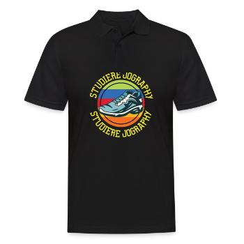 Lustiges Marathon Läufer Laufen Cross Country - Männer Poloshirt - Schwarz - Vorne - Kai (181cm)