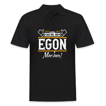 Egon Geschenkidee Geschenk Geburtstag - Männer Poloshirt - Schwarz - Vorne - Kai (181cm)