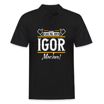 Igor Geschenkidee Geschenk Geburtstag - Männer Poloshirt - Schwarz - Vorne - Kai (181cm)