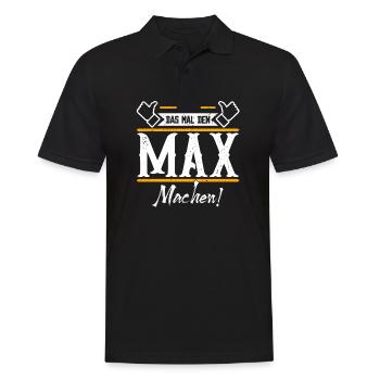 Max Geschenkidee Geschenk Geburtstag - Männer Poloshirt - Schwarz - Vorne - Kai (181cm)