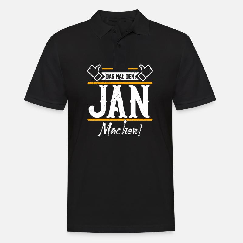 Jan Geschenkidee Geschenk Geburtstag - Männer Poloshirt - Schwarz