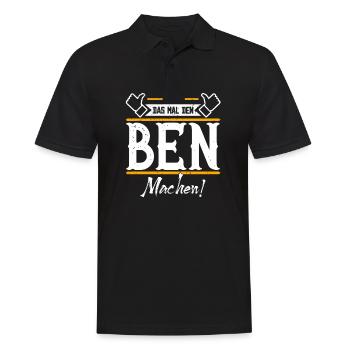 Ben Geschenkidee Geschenk Geburtstag - Männer Poloshirt - Schwarz - Vorne - Kai (181cm)