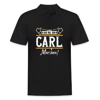 Carl Geschenkidee Geschenk Geburtstag - Männer Poloshirt - Schwarz - Vorne - Kai (181cm)