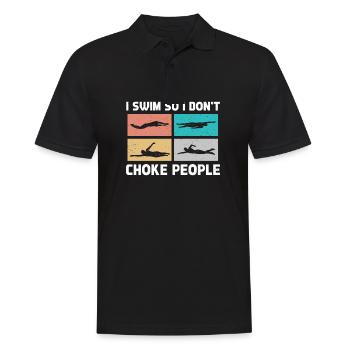 Schimmer Schwimmen Je nage pour ne pas étouffer les gens - Polo Homme - noir - Devant - Kai (181cm)