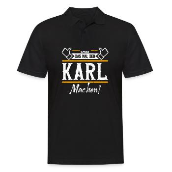 Karl Geschenkidee Geschenk Geburtstag - Männer Poloshirt - Schwarz - Vorne - Kai (181cm)