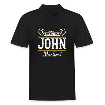 John Geschenkidee Geschenk Geburtstag - Männer Poloshirt - Schwarz - Vorne - Kai (181cm)