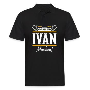 Ivan Geschenkidee Geschenk Geburtstag - Männer Poloshirt - Schwarz - Vorne - Kai (181cm)
