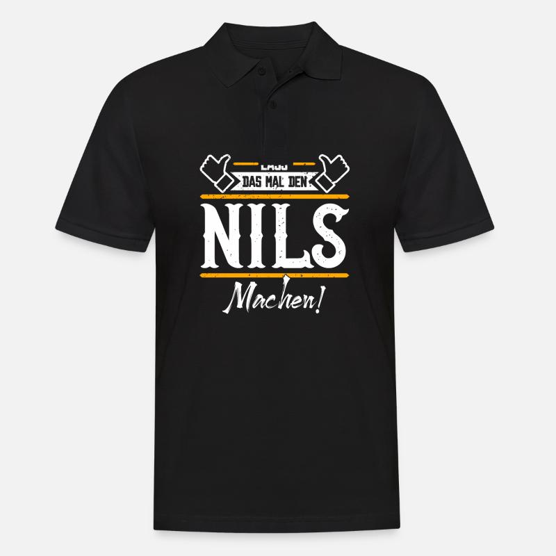 Nils Geschenkidee Geschenk Geburtstag - Männer Poloshirt - Schwarz