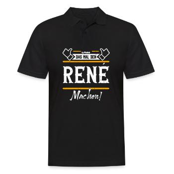 Rene Geschenkidee Geschenk Geburtstag - Männer Poloshirt - Schwarz - Vorne - Kai (181cm)