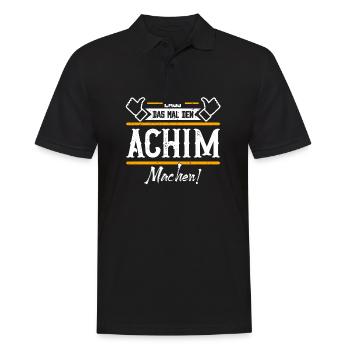 Achim Geschenkidee Geschenk Geburtstag - Männer Poloshirt - Schwarz - Vorne - Kai (181cm)