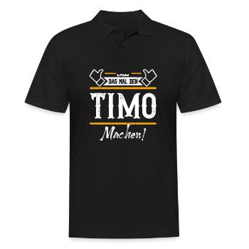 Timo Geschenkidee Geschenk Geburtstag - Männer Poloshirt - Schwarz - Vorne - Kai (181cm)