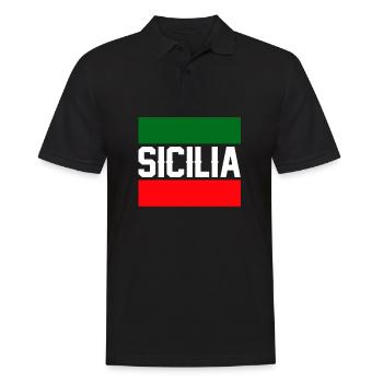 Sizilien flagge Sizilien Palermo Italien - Männer Poloshirt - Schwarz - Vorne - Kai (181cm)