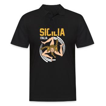 Sizilien flagge Sizilien Palermo Italien - Männer Poloshirt - Schwarz - Vorne - Kai (181cm)