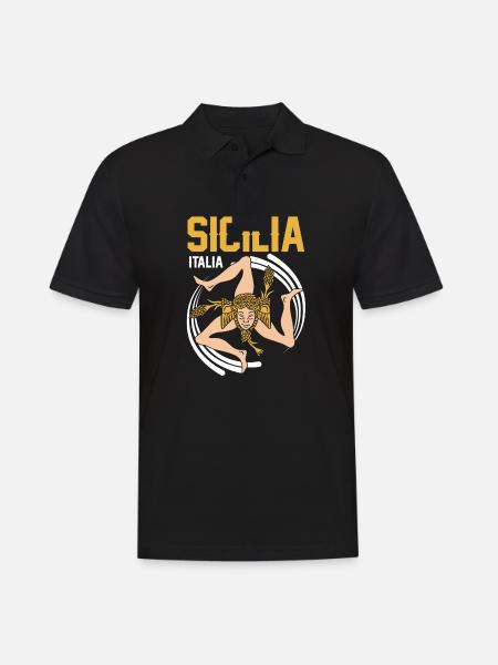 Sicily flag Sicily Palermo Italy - Men's Polo Shirt - black