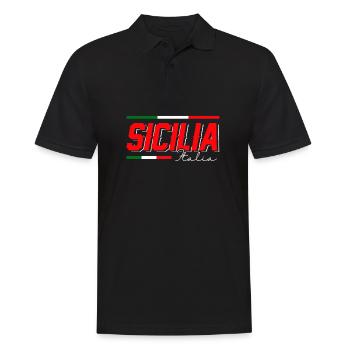 Sizilien flagge Sizilien Palermo Italien - Männer Poloshirt - Schwarz - Vorne - Kai (181cm)