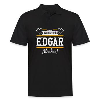 Edgar Geschenkidee Geschenk Geburtstag - Männer Poloshirt - Schwarz - Vorne - Kai (181cm)