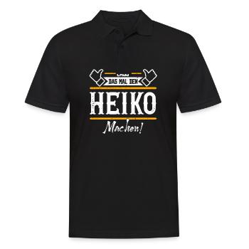 Heiko Geschenkidee Geschenk Geburtstag - Männer Poloshirt - Schwarz - Vorne - Kai (181cm)