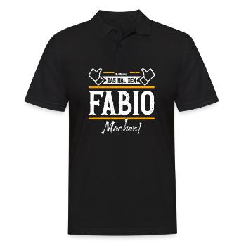 Fabio Geschenkidee Geschenk Geburtstag - Männer Poloshirt - Schwarz - Vorne - Kai (181cm)