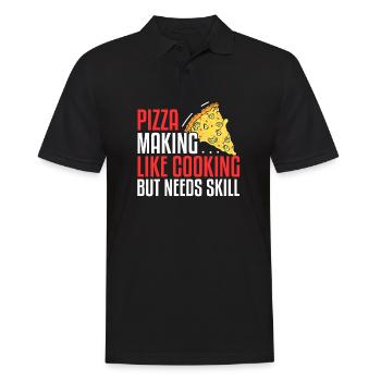 Pizza Making Like Cooking But Needs Skill - Men's Polo Shirt - black - Front - Kai (181cm)