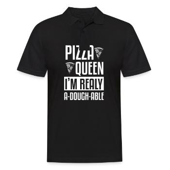 Women's Pizza Queen I'm Really A-Dough-Able Pizza - Men's Polo Shirt - black - Front - Kai (181cm)