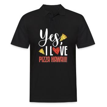 Yes, I Love Pizza Hawaii Funny Pizza Making - Men's Polo Shirt - black - Front - Kai (181cm)