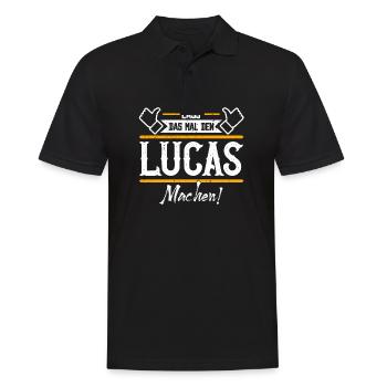 Lucas Geschenkidee Geschenk Geburtstag - Männer Poloshirt - Schwarz - Vorne - Kai (181cm)