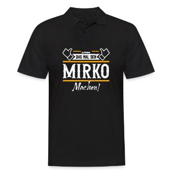 Mirko Geschenkidee Geschenk Geburtstag - Männer Poloshirt - Schwarz - Vorne - Kai (181cm)