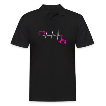 Luftseide Herzschlag Circus Aerialist - Männer Poloshirt - Schwarz - Vorne - Kai (181cm)