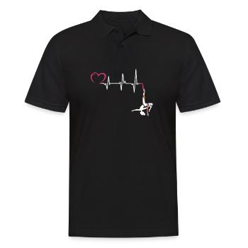 Luftseide Herzschlag Circus Aerialist - Männer Poloshirt - Schwarz - Vorne - Kai (181cm)