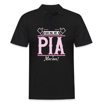 Pia Geschenkidee Geschenk Geburtstag - Männer Poloshirt - Schwarz - Vorne - Kai (181cm)