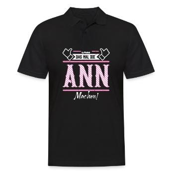 Ann Geschenkidee Geschenk Geburtstag - Männer Poloshirt - Schwarz - Vorne - Kai (181cm)