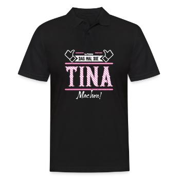 Tina Geschenkidee Geschenk Geburtstag - Männer Poloshirt - Schwarz - Vorne - Kai (181cm)