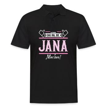 Jana Geschenkidee Geschenk Geburtstag - Männer Poloshirt - Schwarz - Vorne - Kai (181cm)