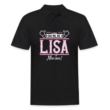Lisa Geschenkidee Geschenk Geburtstag - Männer Poloshirt - Schwarz - Vorne - Kai (181cm)