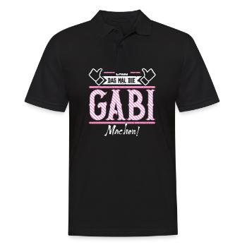 Gabi Geschenkidee Geschenk Geburtstag - Männer Poloshirt - Schwarz - Vorne - Kai (181cm)