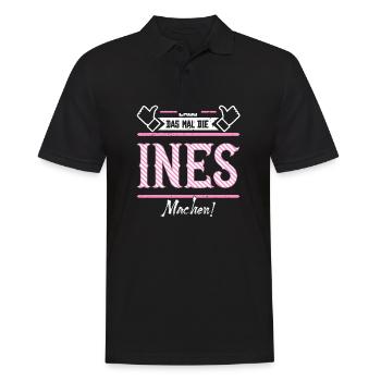 Ines Geschenkidee Geschenk Geburtstag - Männer Poloshirt - Schwarz - Vorne - Kai (181cm)