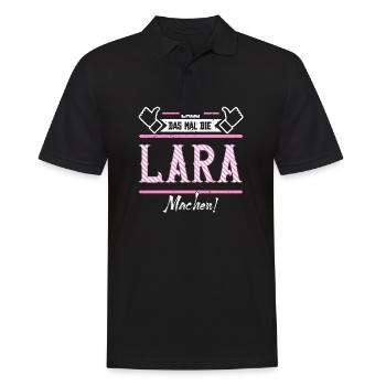 Lara Geschenkidee Geschenk Geburtstag - Männer Poloshirt - Schwarz - Vorne - Kai (181cm)