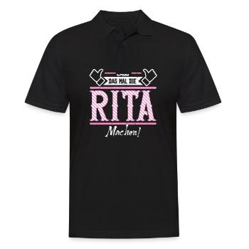Rita Geschenkidee Geschenk Geburtstag - Männer Poloshirt - Schwarz - Vorne - Kai (181cm)