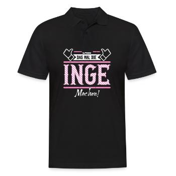 Inge Geschenkidee Geschenk Geburtstag - Männer Poloshirt - Schwarz - Vorne - Kai (181cm)