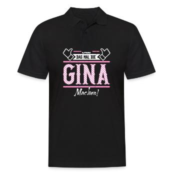 Gina Geschenkidee Geschenk Geburtstag - Männer Poloshirt - Schwarz - Vorne - Kai (181cm)